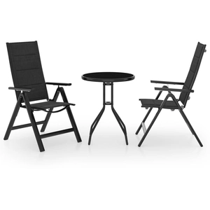 vidaXL Mobilier de bistro 3 pcs Noir et anthracite pas cher