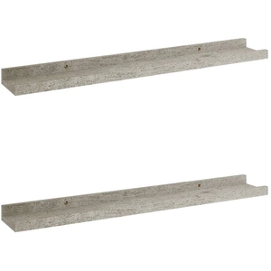 vidaXL Étagères murales 2 pcs Gris béton 60x9x3 cm pas cher