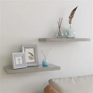 vidaXL Étagères murales flottantes 2 pcs gris béton 60x23,5x3,8 cm MDF pas cher