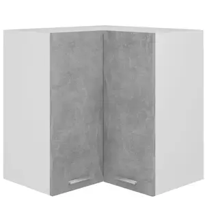 vidaXL Armoire d'angle suspendue Gris béton 57x57x60 cm Aggloméré pas cher