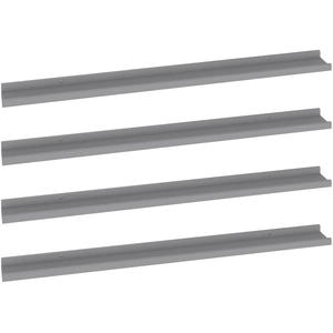 vidaXL Étagères murales 4 pcs Gris 115x9x3 cm pas cher