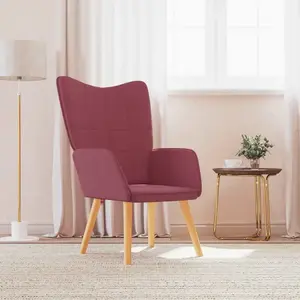 vidaXL Chaise de relaxation Rouge bordeaux Tissu pas cher
