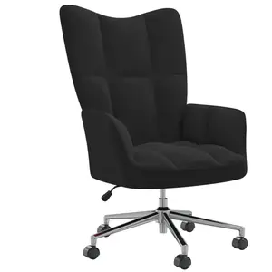 vidaXL Chaise de relaxation Noir Velours pas cher