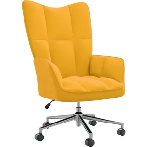 vidaXL Chaise de relaxation Jaune moutarde Velours pas cher