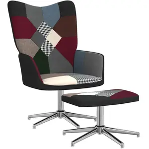 vidaXL Chaise de relaxation avec repose-pied Patchwork Tissu pas cher