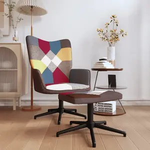 vidaXL Chaise de relaxation avec repose-pied Patchwork Tissu pas cher