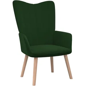 vidaXL Chaise de relaxation Vert foncé Velours pas cher