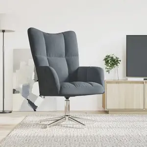 vidaXL Chaise de relaxation Gris foncé Velours pas cher