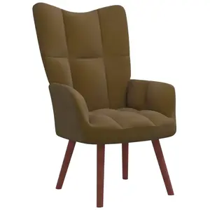 vidaXL Chaise de relaxation Marron Velours pas cher