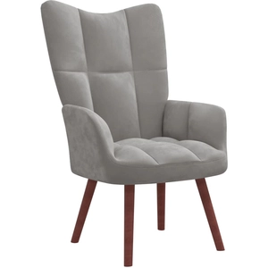 vidaXL Chaise de relaxation Gris clair Velours pas cher
