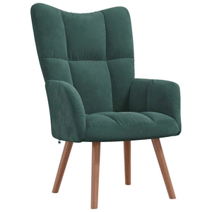 vidaXL Chaise de relaxation Vert foncé Velours pas cher