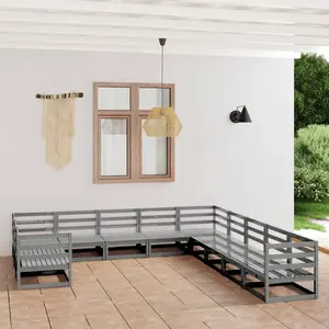 vidaXL Salon de jardin 11 pcs bois de pin massif pas cher