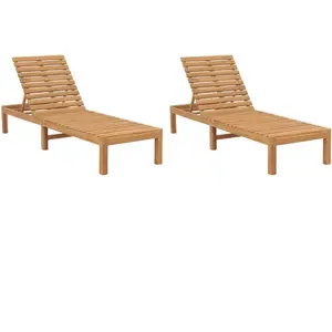 vidaXL Chaises longues lot de 2 Bois de teck solide pas cher