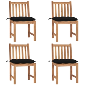 vidaXL Chaises de jardin 6 pcs avec coussins Bois de teck massif pas cher