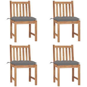 vidaXL Chaises de jardin 6 pcs avec coussins Bois de teck massif pas cher