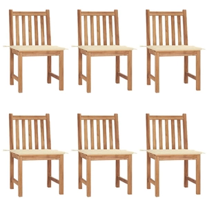 vidaXL Chaises de jardin 6 pcs avec coussins Bois de teck massif pas cher