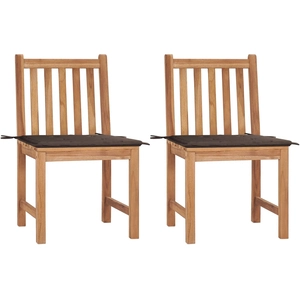 vidaXL Chaises de jardin 4 pcs avec coussins Bois de teck massif pas cher