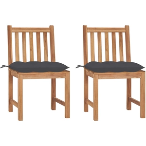 vidaXL Chaises de jardin 4 pcs avec coussins Bois de teck massif pas cher