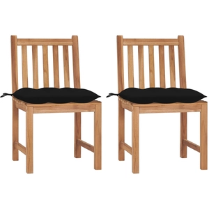 vidaXL Chaises de jardin 4 pcs avec coussins Bois de teck massif pas cher