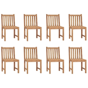 vidaXL Chaises de jardin 8 pcs Bois de teck solide pas cher