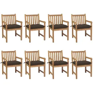 Comparateur de prix : vidaXL Chaises de jardin lot de 8 avec coussins taupe Bois teck solide