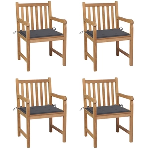 Comparateur de prix : vidaXL Chaises de jardin 6 pcs avec coussins anthracite Bois de teck