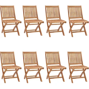 vidaXL Chaises pliables de jardin 8 pcs Bois de teck solide pas cher