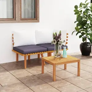 vidaXL Salon de jardin 2 pcs avec coussins Bois d'acacia solide