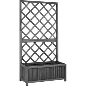 vidaXL Jardinière à treillis jardin Noir 70x30x135 cm Bois de sapin