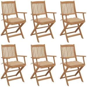vidaXL Chaises pliables de jardin 8 pcs avec coussins Bois d'acacia pas cher