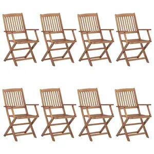Vidaxl - Chaises pliables d'extérieur 8 pcs Bois d'acacia solide n/a pas cher