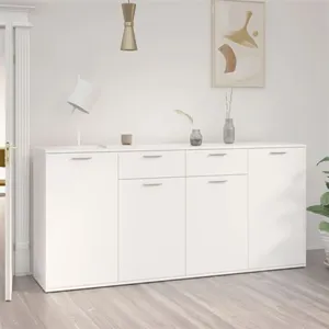 vidaXL Buffet Blanc 160x36x75 cm Aggloméré pas cher