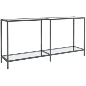 vidaXL Table console Transparent 160x35x75,5 cm Verre trempé pas cher