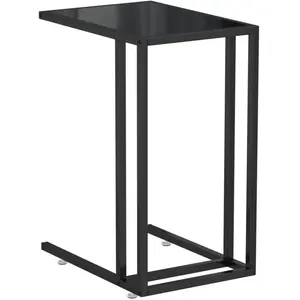 Comparateur de prix : vidaXL Table d'appoint pour ordinateur Noir 50x35x65 cm Verre trempé