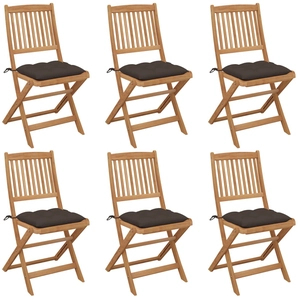 vidaXL Chaises pliables de jardin 8 pcs avec coussins Bois d'acacia pas cher