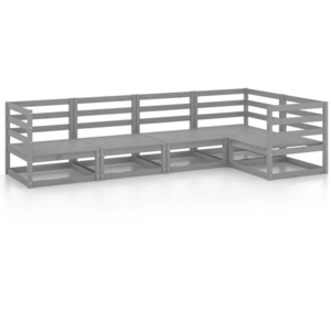vidaXL Salon de jardin 5 pcs gris bois de pin massif pas cher