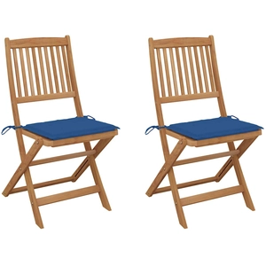 vidaXL Chaises pliables d'extérieur avec coussins 8 pcs Bois d'acacia pas cher