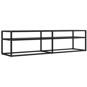 vidaXL Meuble TV noir 160x40x40,5 cm verre trempé pas cher