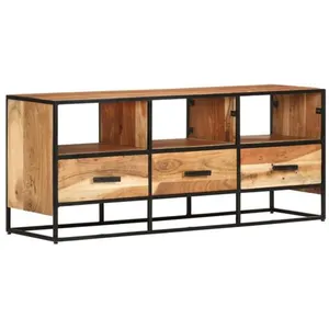 vidaXL Meuble TV 110x30x45 cm Bois d'acacia massif pas cher
