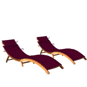 Comparateur de prix : vidaXL Chaises longues 2 pcs avec coussins Bois d'acacia solide