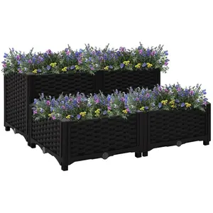 vidaXL Lit surélevé 80x80x38 cm Polypropylène pas cher