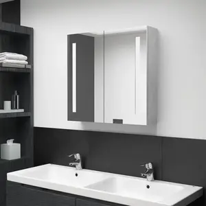 Non communiqué vidaXL Armoire de salle de bain à miroir LED Gris béton 62x14x60 cm pas cher