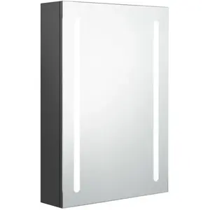 vidaXL Armoire de salle de bain à miroir LED gris 50x13x70 cm pas cher