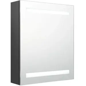 vidaXL Armoire de salle de bain à miroir LED gris 50x14x60 cm pas cher