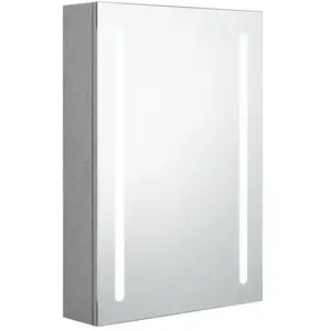 vidaXL Armoire de salle de bain à miroir LED gris béton 50x13x70 cm pas cher