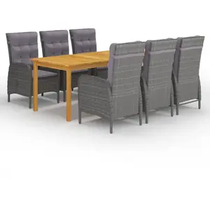 vidaXL Ensemble de salle à manger de jardin 7 pcs Gris pas cher