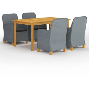 vidaXL Ensemble de salle à manger de jardin 5 pcs Gris clair pas cher