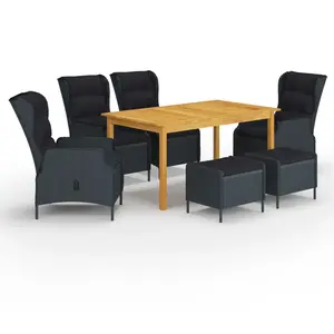 vidaXL Ensemble à manger de jardin 7 pcs Gris foncé pas cher