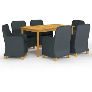 Comparateur de prix : vidaXL Ensemble de salle à manger de jardin 7 pcs Gris foncé