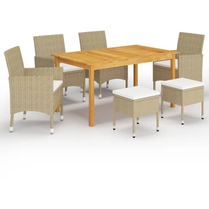 vidaXL Ensemble de salle à manger de jardin 7 pcs Beige pas cher